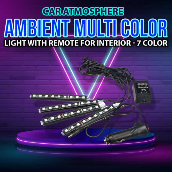 7 Color LED Car Interior Ambient Light | Remote Controlled - Atmosphere Lighting